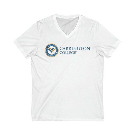 Carrington College Unisex Jersey Short Sleeve V-Neck Tee